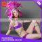 Elegant handmade purple feather headdress rhinestone beaded queen carnival costumes