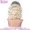Luffy wig brand 10inch 130%density bob style silk top lace front wigs brazilian human hair ombre short bob wigs for black women