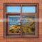 Wood Color Aluminium Sliding Glass Window