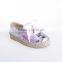 Espadrilles for kids 2016ss lace-up style metallic pu