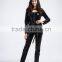 High quality black latex zipper front long romper sex sexy catwoman costume lingerie with tail