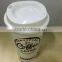 Hot and cold Plastic travel coffee cup with lid and silicone band