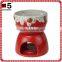 Ceramic Strawberry style red color cute fondue set