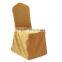 Gold Damask Chair Cover with a pleat on the back bottom