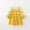 High quality girls off shoulder tops and blouses with bow half sleeves