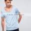 2016 Guangzhou High Quality Custom Short Sleeve Plus Size Scoop Neck Blue Mens 100% Cotton Breathable Fashion Plain Dyed T-Shirt