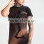 MGOO New Arrival Full Print Mens Streetwear T-Shirt Short Sleeve Longline Curve Bottom T Shirts