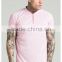 Stylish Men's Longline Short Sleeve Curved Hem T Shirt 1/4 Zipper Pullover Baseball T-Shirt Tapered Baseball Tee
