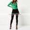 Sexy Lace-Up Women Plunge Suede Long sleeves Tie Front Bodysuit Leotard Blouse Top