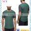 made from cationic fabric mens gym wear t-shirt muscle fitted shirts