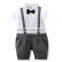 2017 new baby boy clothes gentelman cotton baby romper short sleeve