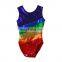 latest fashion high quality red sleeveless gymnastics leotards sexy girls customized design