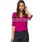 Round bowknot neckline pink chiffon korean style clothes
