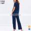 OEM factory short sleeves navy white star print waistband pajamas for women