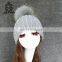 Best Choose Pom Beanie Handmade Hat Knitted Cap With Raccoon Pompom