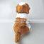 Lovely 20cm Switzerland plush Saint Bernard dog toys with barrel custom logo