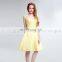 New Arrival Beads Sweetheart Sleeveless Yellow Party Dress Short Ladies Cocktail Dresses