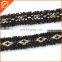 black fancy fringe trim with gold lurex