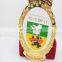 Soft enamel casting gold medal custom with rhinestone