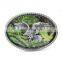 Zinc Alloy Casting 100mm Oval Shape Metal Buckle With Eagle Pattern