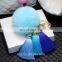 Factory Price Rabbit Fur Ball Tassel Pompom Key Chain Women Bag Hanging Car Accessories