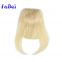 Women Human Hair Clip In Bangs Fringe Blonde Hair Extensions Front on Brown Black Blonde