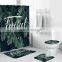 Plant Leaf Shower Curtain Set ,Waterproof Bathroom Shower Curtain with Non-Slip Rugs,Toilet Lid Cover and Bath Mat