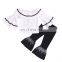 New Fashion Wholesale Baby Clothing Set White Ruffle Kids Boutique Outfits