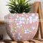 Korea modern unique flower pattern custom logo cheap small pink square flower pots for indoor balcony