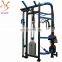 Large commercial fitness equipment smith machine cable crossover