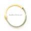 creamy white genuine leather brass bar bangle bracelet