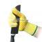 Pure Aramid cut heat sleeve  Cut Resistant Gloves with PVC Dots on Palm work safety black coated garden glove