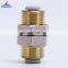 PM-10 10MM Copper Nickle Plated Brass Pneumatic Tube Hose Isolation Plat Direct Connector White Pneumatic Fitting