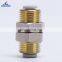 PM 4MM 6MM 8MM 10MM 12MM Brass Pneumatic Tube Hose Isolation Plat Direct Connector White Pneumatic Fitting