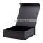 Luxury ribbon knot style anti-scratch matte black lamination rigid gift boxes for packing