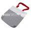 Canvas Cotton Women Shoulder Storage Shopping Stripe Bag with Zipper