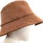 women's genuine suede leather print bucket hat
