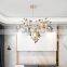 Natural Chandeliers Living Room Colorful Luxury Agate Phoenix Tail Agate Stone Chandelier LED Lamp