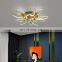 Nordic Modern Iron Art Chandelier Gold Acrylic Hanging Lamp for Living Room Office and Home Pendant Light