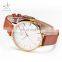 SHENGK Eexquisite Life Womans Wristwatches Brown PU Leather HandWatch Retro Stylish Feminine Quartz Wacths K0056L