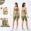 Ribbed Cross Back Custom Recyclable Sports Bras Quick Dry Wide Straps Workout Yoga Tops