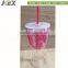 12oz Eco-Friendly Feature BPA Free double wall plastic goblet wine cup