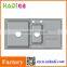 Small Corner Double Bowl Stainless Steel Kitchen Sink With Drain Board HD9050C1