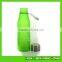 600ml Frosted plastic glass water bottle with silicone sleeve