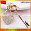 Jewelry Wholesale Fashion 18K Gold Plated Crystal Flower & Heart Keychain Keyring