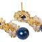 indian peacock style with pearl drop earrings