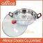 Good quality cheap price 28 cm stock pot dinner pot stainless steel induction hot pot with oak handle