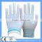 13 Gauge White Nylon Shell PU Safety Glove Cleanroom PU Glove Factory Direct Sale