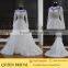 Latest Style High Neck Long Sleeve Appliqued Lace Transparent Bodice Wedding Dresses In Dubai