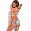 RELLECIGA Hottest Neon Color Doodle Print Bandeau Top Bikini Set with Removable Ties at Neck